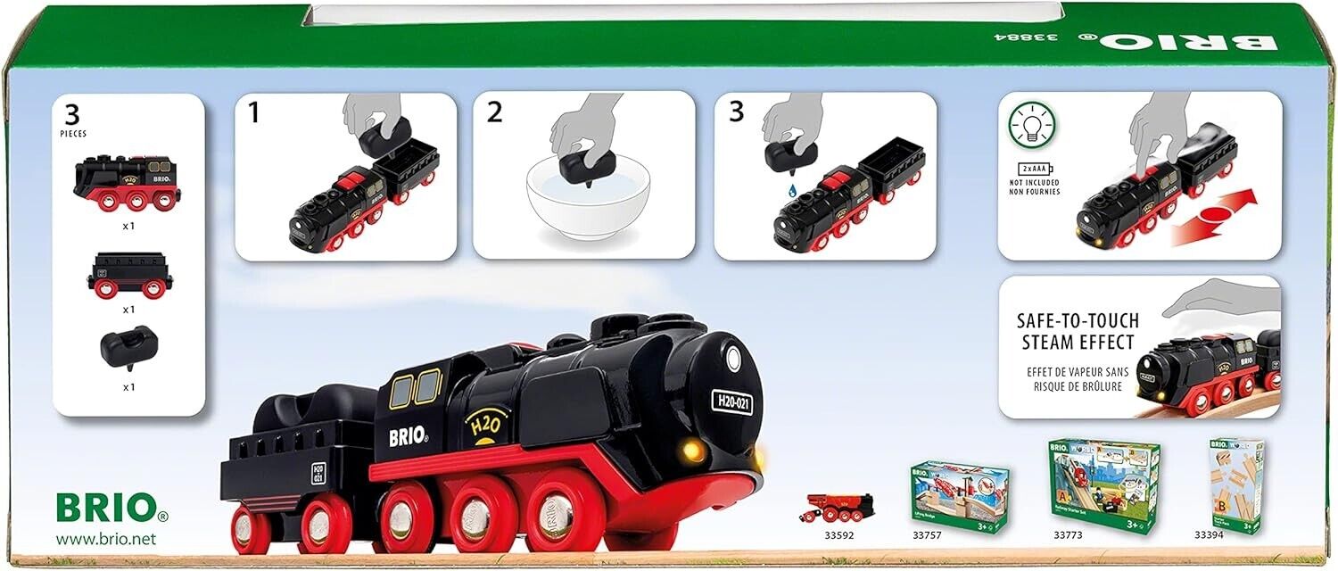 BRIO World Battery Powered Steaming Toy Train Engine for Children Age 3 Years Up