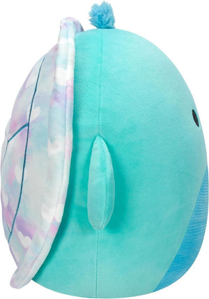 Squishmallows SQCR05477 16-Inch-Cascade The Teal Turtle with Tie-Dye Shell, Mult