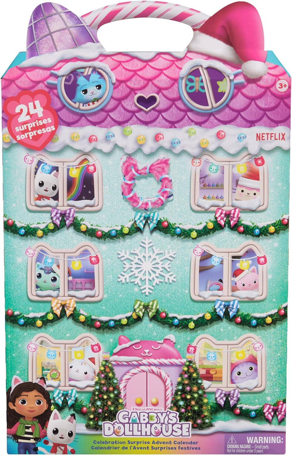 Gabby’s Dollhouse Advent Calendar, 24 Surprise Toys with Figures, Stickers, see