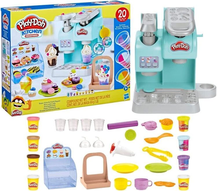 Play-Doh Kitchen Creations Super Colourful Cafe Play Food Coffee Toy With 20 Acc