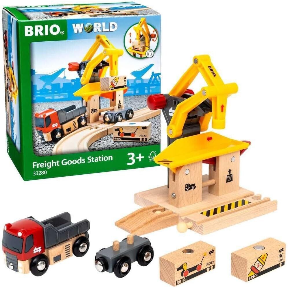 BRIO World Freight Goods Station for Kids Age 3 Years Up - Compatible With All B