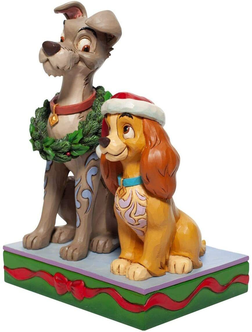 New Disney Traditions Figurine - Lady and the Tramp Decked Out Dogs