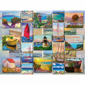 New Ravensburger Coastal Collage 1500 Piece Puzzle - Sealed Box