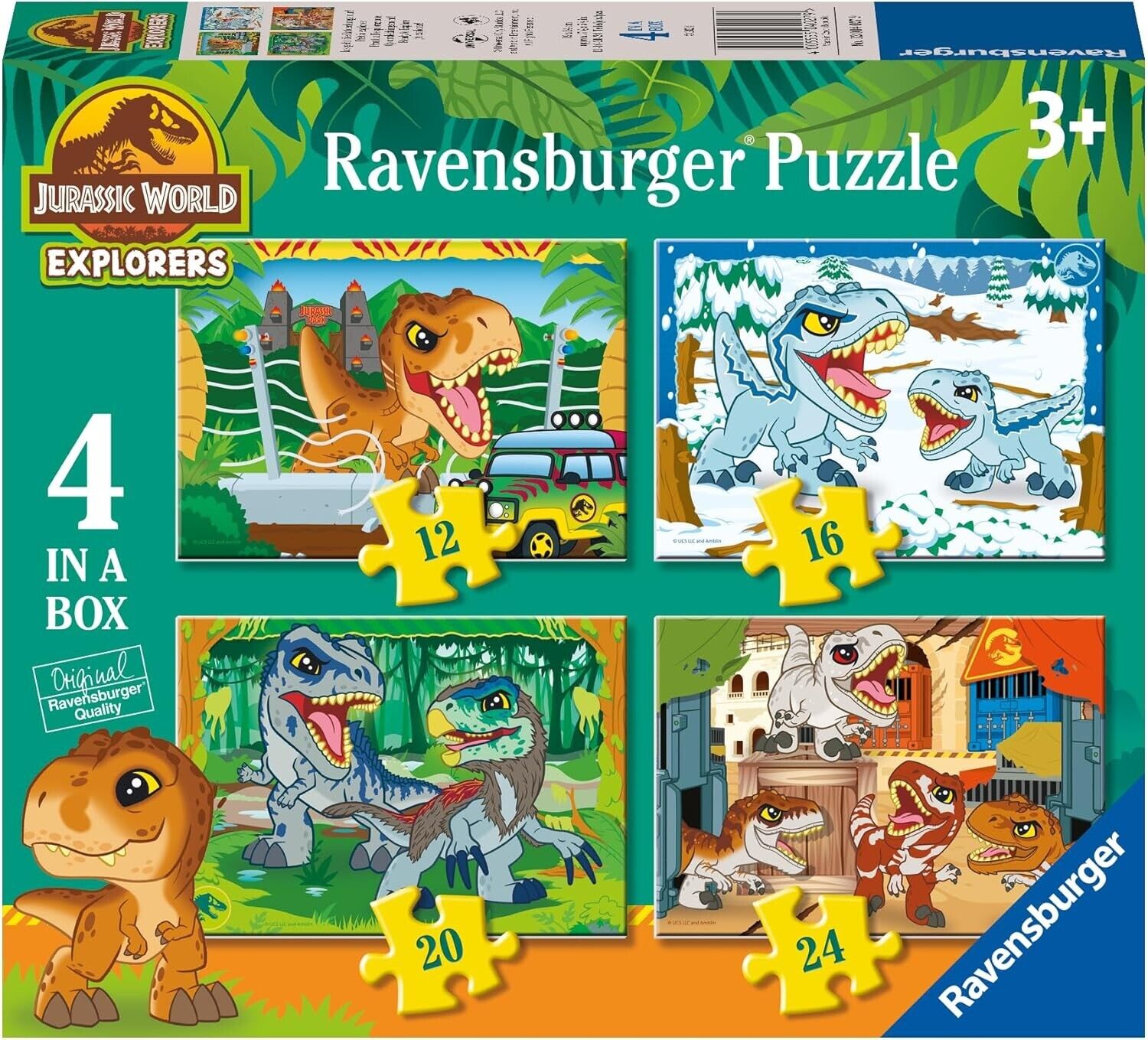 Ravensburger 12004027 Jurassic World Toys (Explorers) 4 in a Box Jigsaw Puzzles