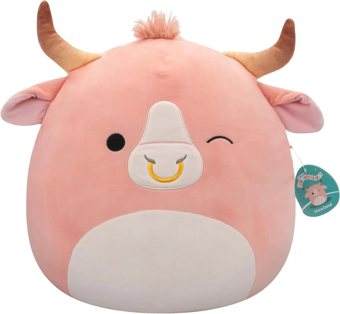 Squishmallows 2024 New Collection - 16 Inch Plush Toy - Adorable and Huggable - Howland The Peach Brahma Bull