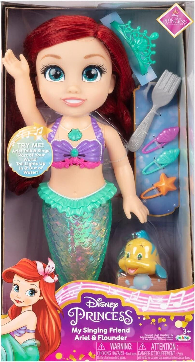 Disney Princess My Singing Friend Ariel Feature Doll, 14” / 35 cm Tall Doll Sing