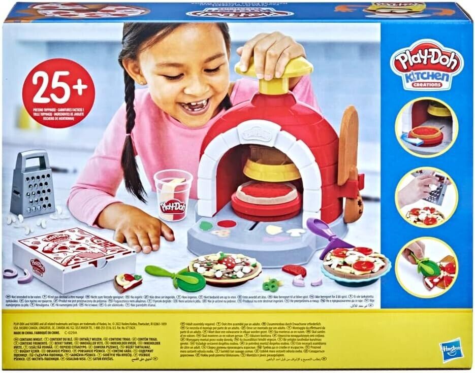 Play-Doh Kitchen Creations Pizza Oven Playset with 6 Cans of Modeling Compound