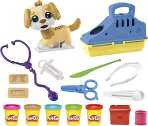 Play-Doh Care n Carry Vet Playset with Toy Dog, Carrier, 10 Tools, 5 Colours,