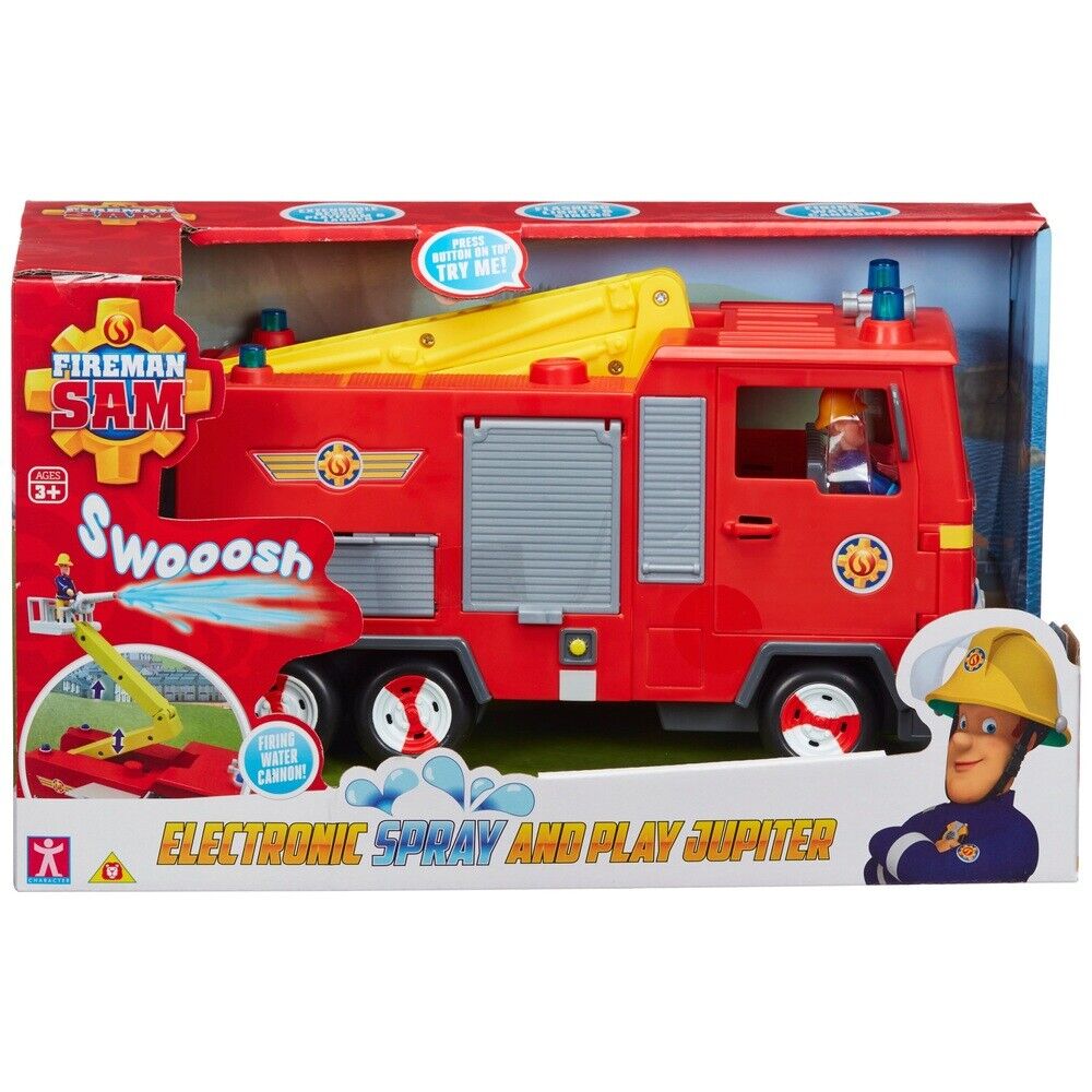 Fireman Sam Spray and Play Jupiter Fire Engine Vehicle with Sounds Water Cannon