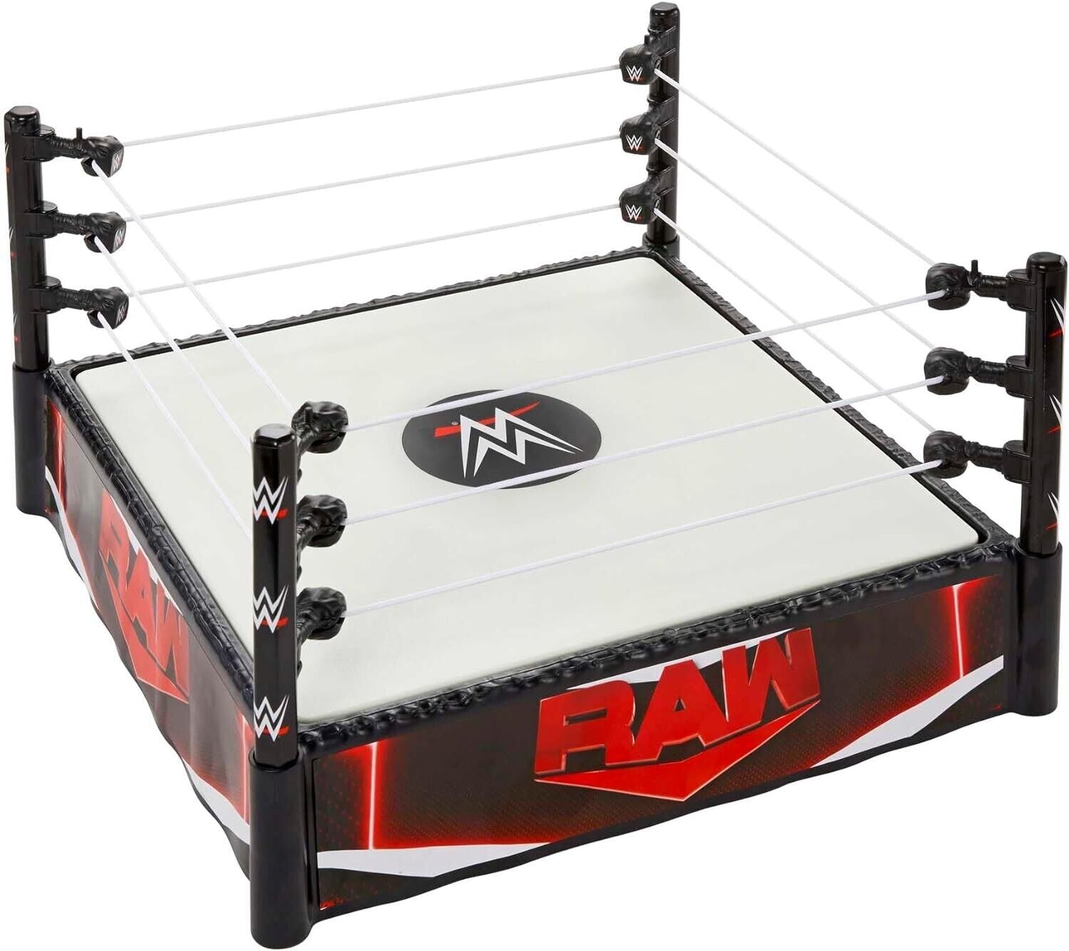 WWE Superstar Ring, 14 inches with Spring-Loaded Mat, 4 Event Apron Stickers & P