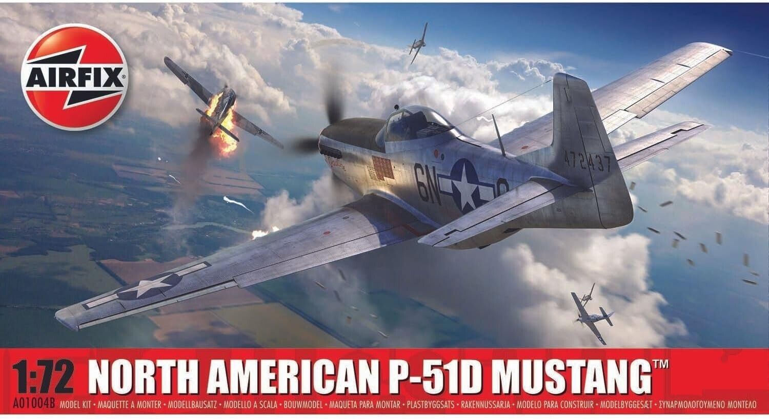 Airfix Model Set - A01004B North American P-51D Mustang Model Building Kit - Pla