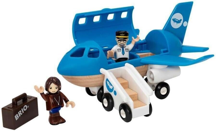 BRIO World Blue Airplane Toy for Kids Age 3 Years Up - Aeroplane