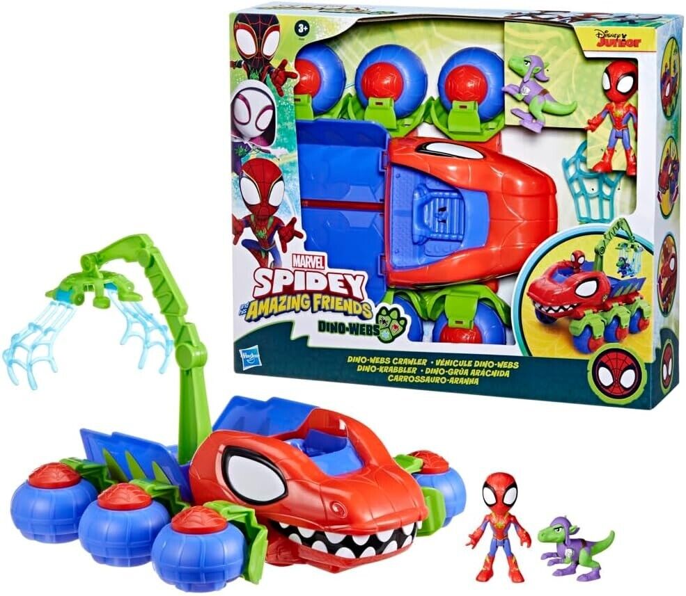 Marvel Spidey and His Amazing Friends Dino-Webs Crawler Super Hero Playset