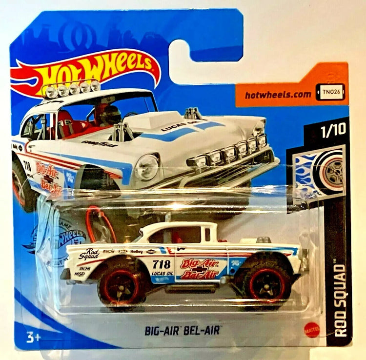 Hot Wheels Big Air Bel Air 1/10 HW Rod Squad 2020 179/250 Short Card White Chevy