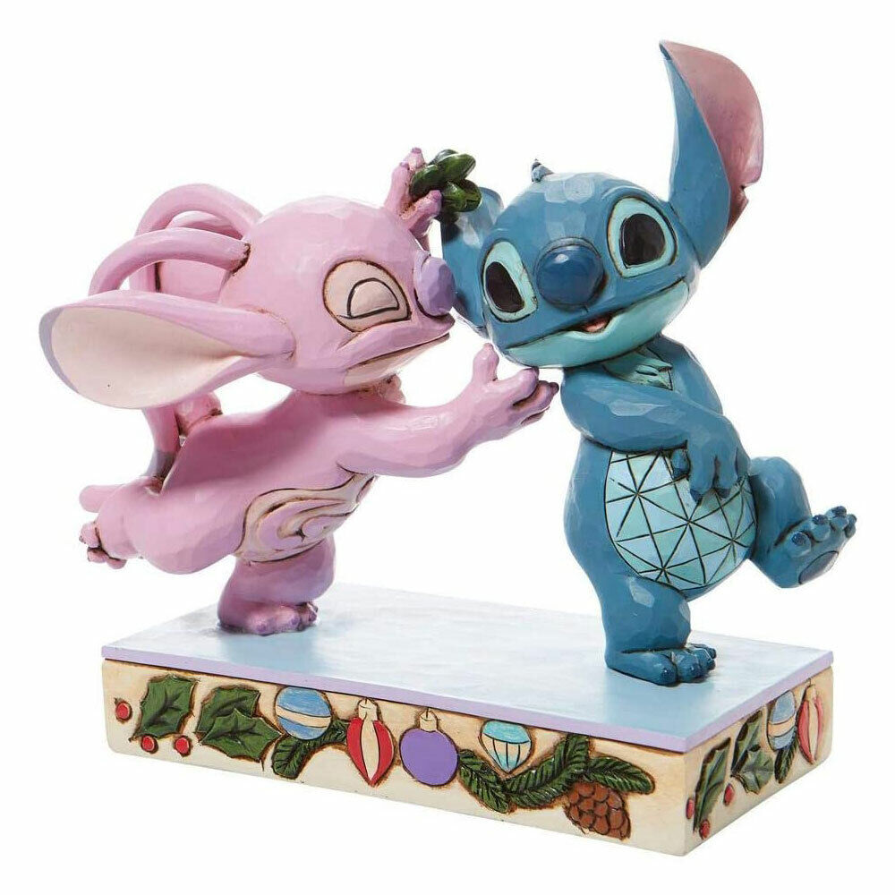Disney Traditions Mistletoe Kiss Figurine - Stitch and Angel