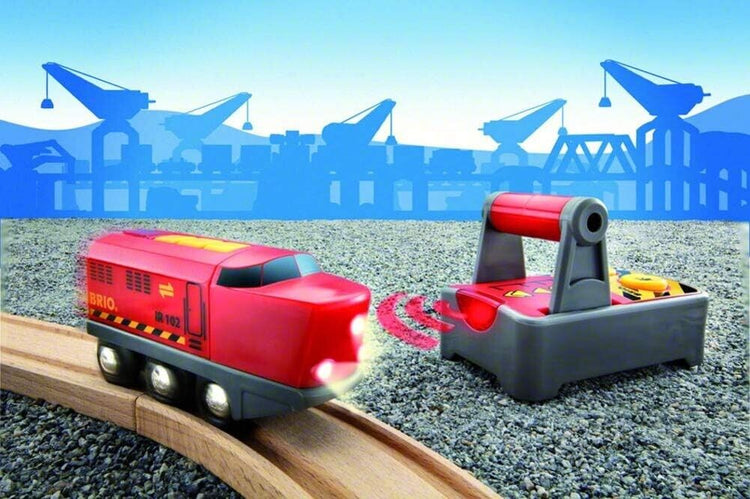 BRIO World Remote Control Toy Train Engine for Kids Age 3 Years Up - Wooden Rail