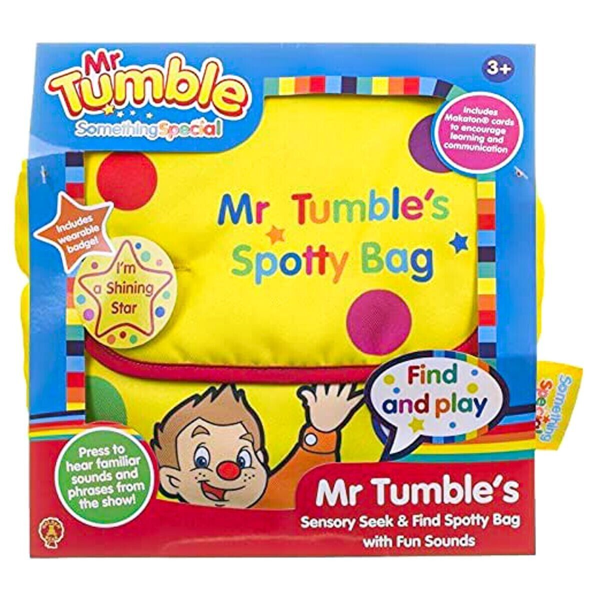 New Mr Tumble Sensory Spotty Bag w/ Fun Sounds - Seek & Find Toy for Kids