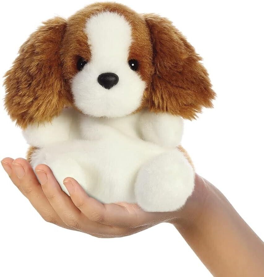 AURORA, 33533, Palm Pals Lady Spaniel Dog, 5In, Soft Toy, Brown & White,Medium