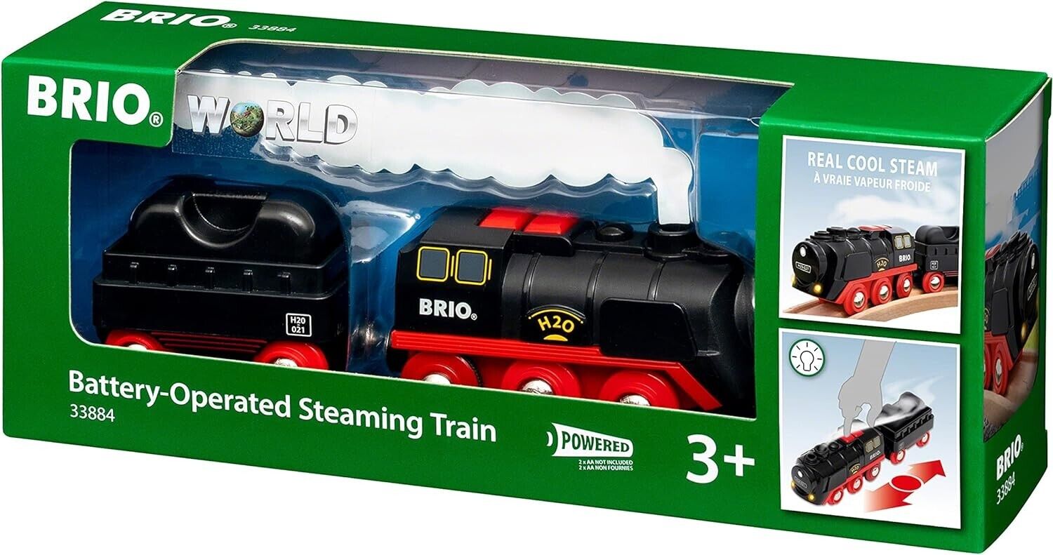 BRIO World Battery Powered Steaming Toy Train Engine for Children Age 3 Years Up