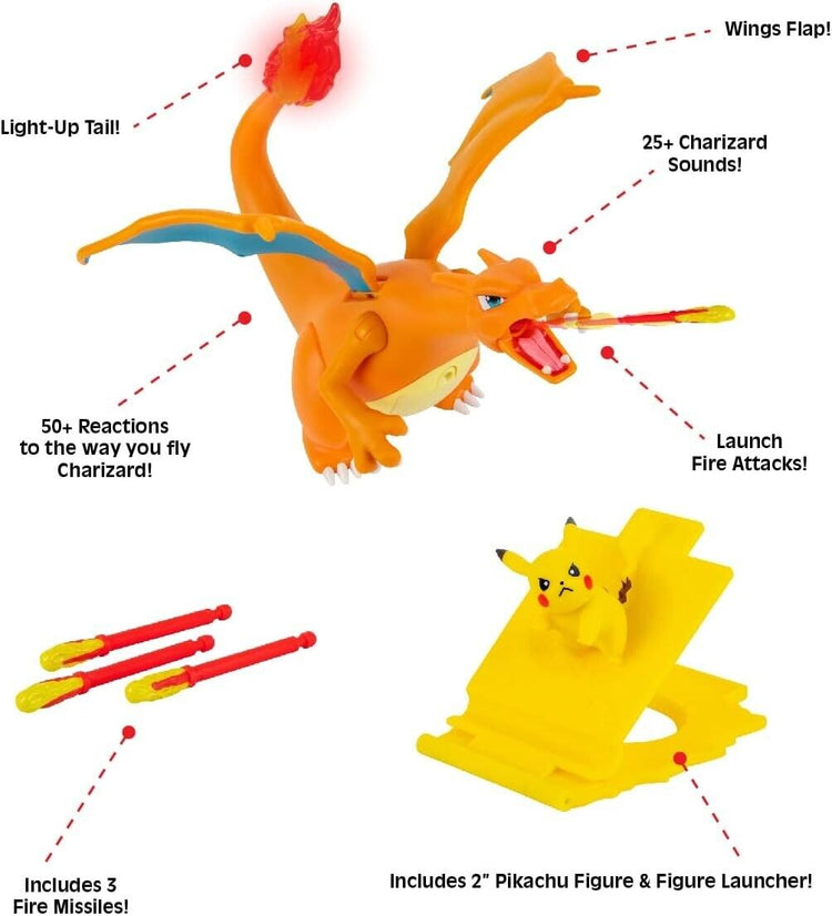 Pokémon PKW2731 Deluxe Feature Includes 6 Interactive Charizard Plus 2-inch