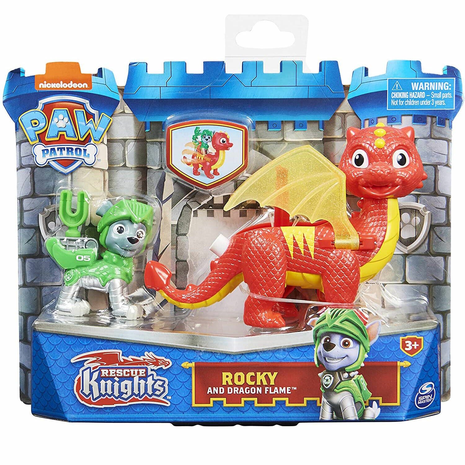 New PAW Patrol Rescue Knights Hero Pup Rocky & Dragon Flame Set