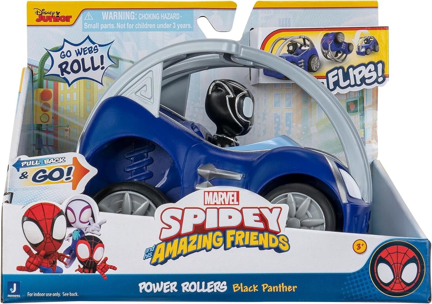 Marvel's Spidey and his Amazing Friends SNF0199 Power Rollers-Black Panther 6-In