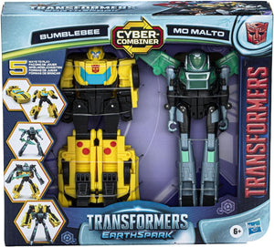 Transformers EarthSpark Cyber-Combiner Bumblebee and Mo Malto Action Figures