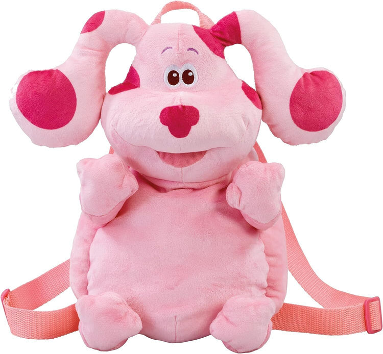 Blue's Clues Blue & Magenta Plush Dog Backpack Set Animated Character Kids Show MAGENTA