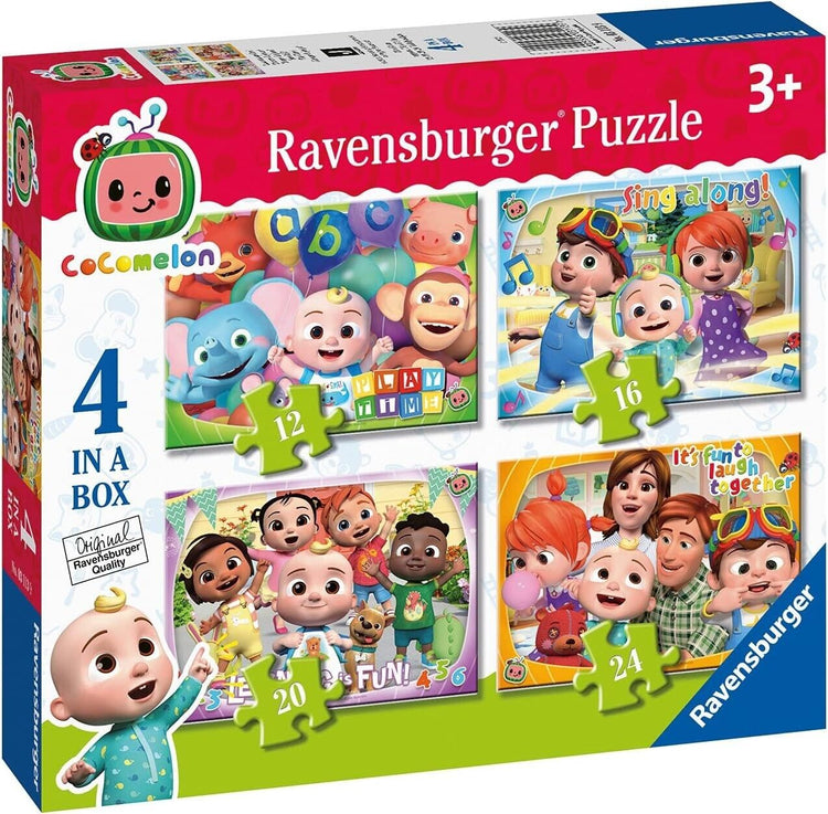 Ravensburger Cocomelon - 4 in Box (12, 16, 20, 24 Pieces) Jigsaw Puzzles for Kid