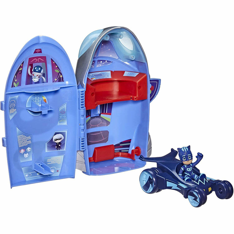 New PJ Masks 2-in-1 HQ Playset - Catboy Figure & Cat-Car - Fast Ship!