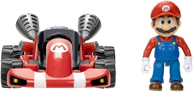 New Official Super Mario Bros Movie Kart Racer & Action Figure - Mario