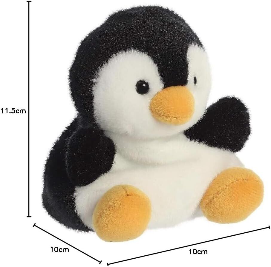 Aurora Palm Pals, Chilly The Penguin Soft Toy, 33481, 5 inches, Black and White