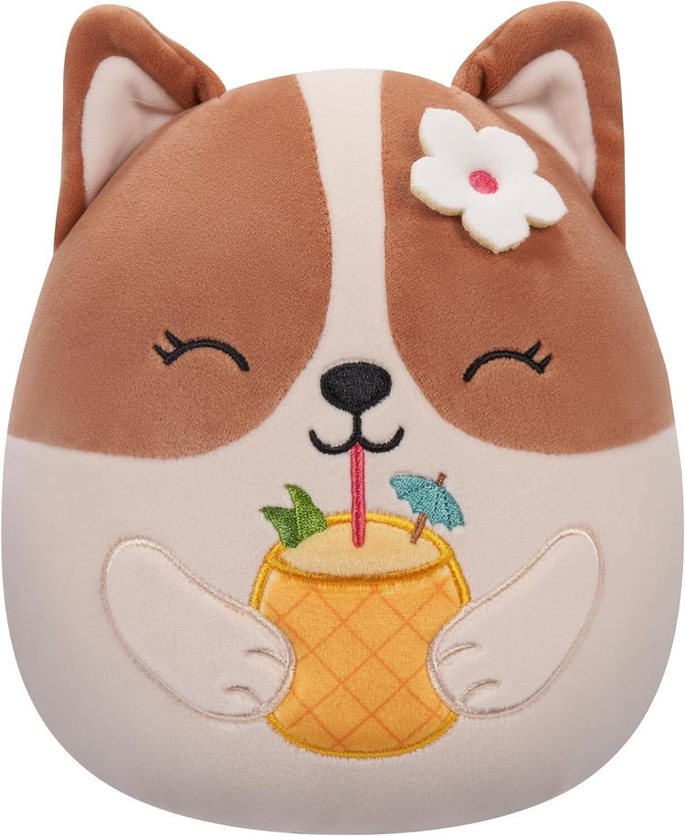 SQUISHMALLOWS SUMMER COLLECTION OF 7.5 INCHES LANCASTER REGINA The Brown and White Corgi