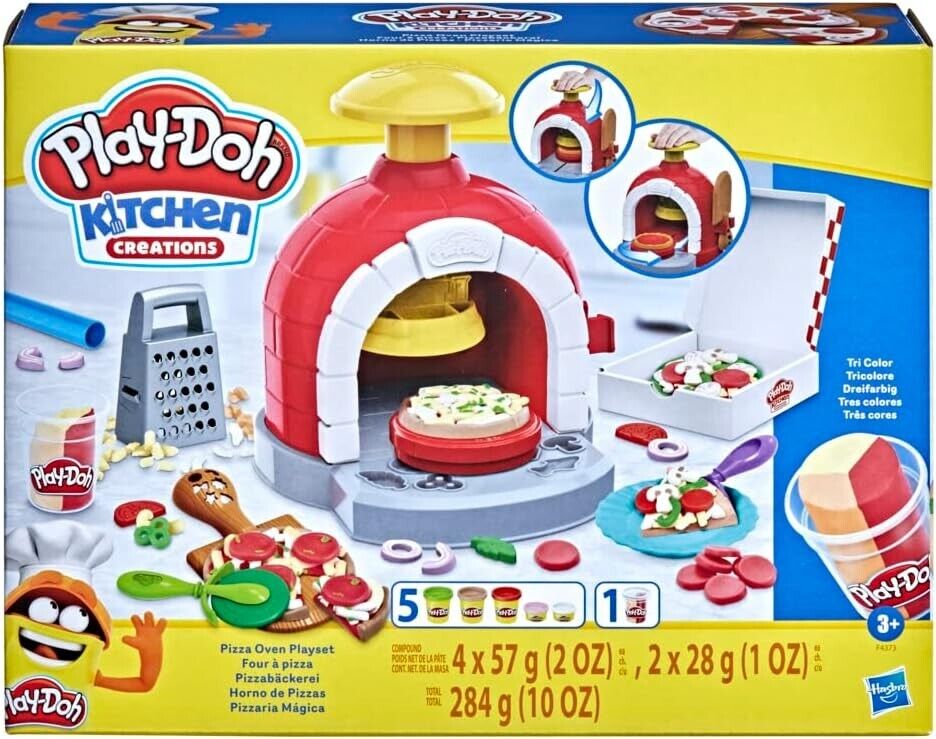 Play-Doh Kitchen Creations Pizza Oven Playset with 6 Cans of Modeling Compound