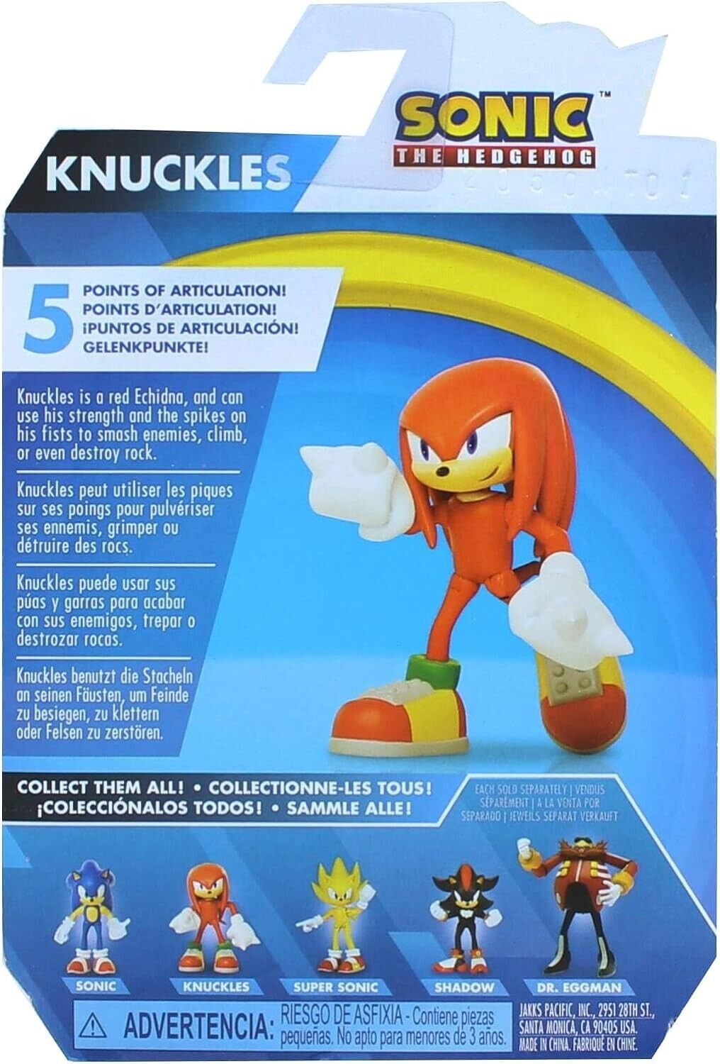 Sonic The Hedgehog Action Figure 2.5 Inch Knuckles Collectible Toy,Red