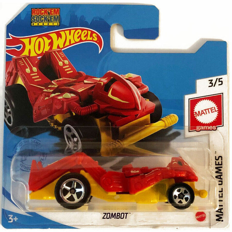 2022 Hot Wheels Mattel Games 1:64 Vehicles - Choose Your Favorite! - Red "Rock Em Sock Em Robots" Zombot #3/5