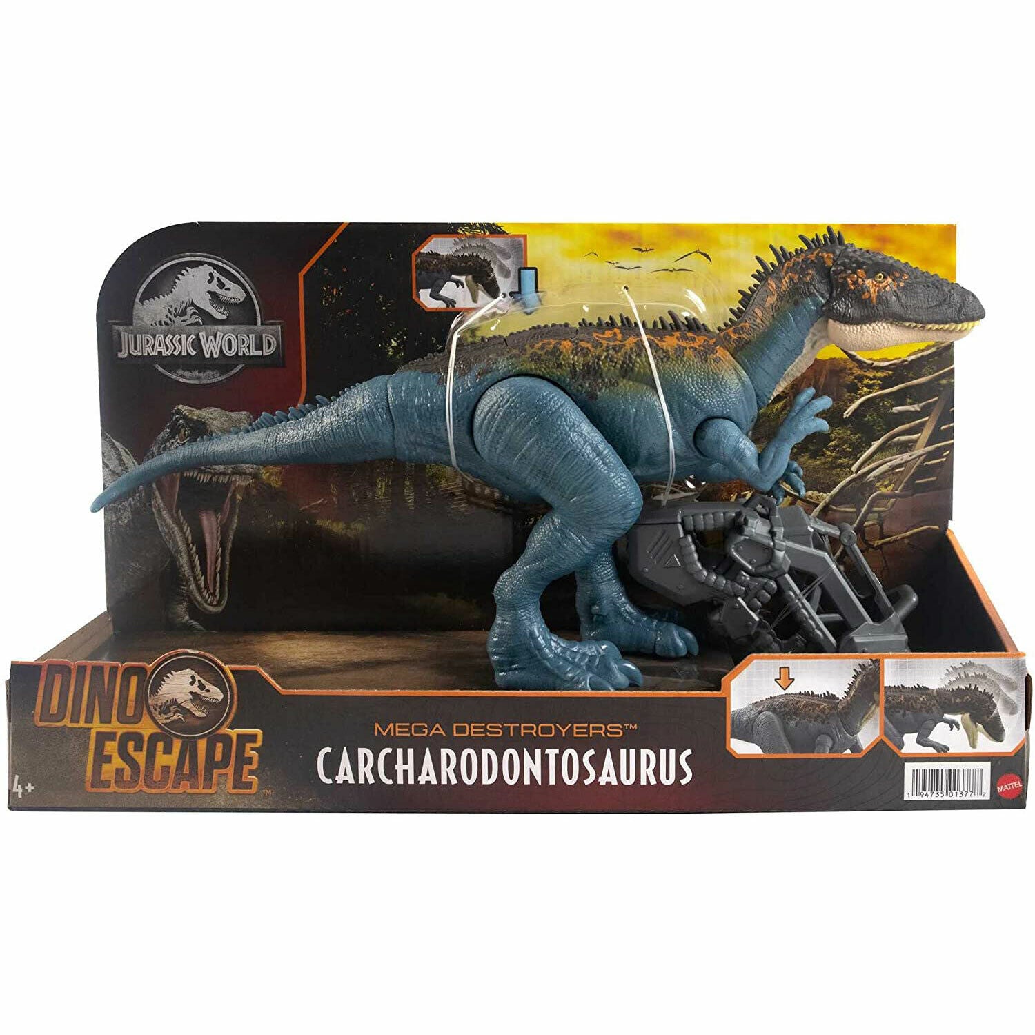 New Jurassic World Mega Destroyers Carcharodontosaurus Dinosaur Figure HCM04