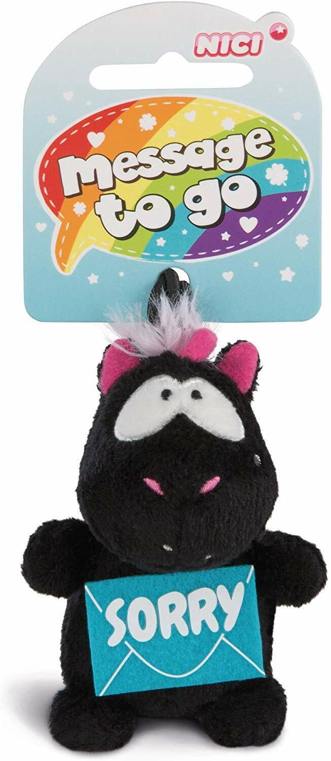 "Brand New Nici 8cm Plush Unicorn Carbon Flash "Sorry" - Cute and Cuddly Toy"