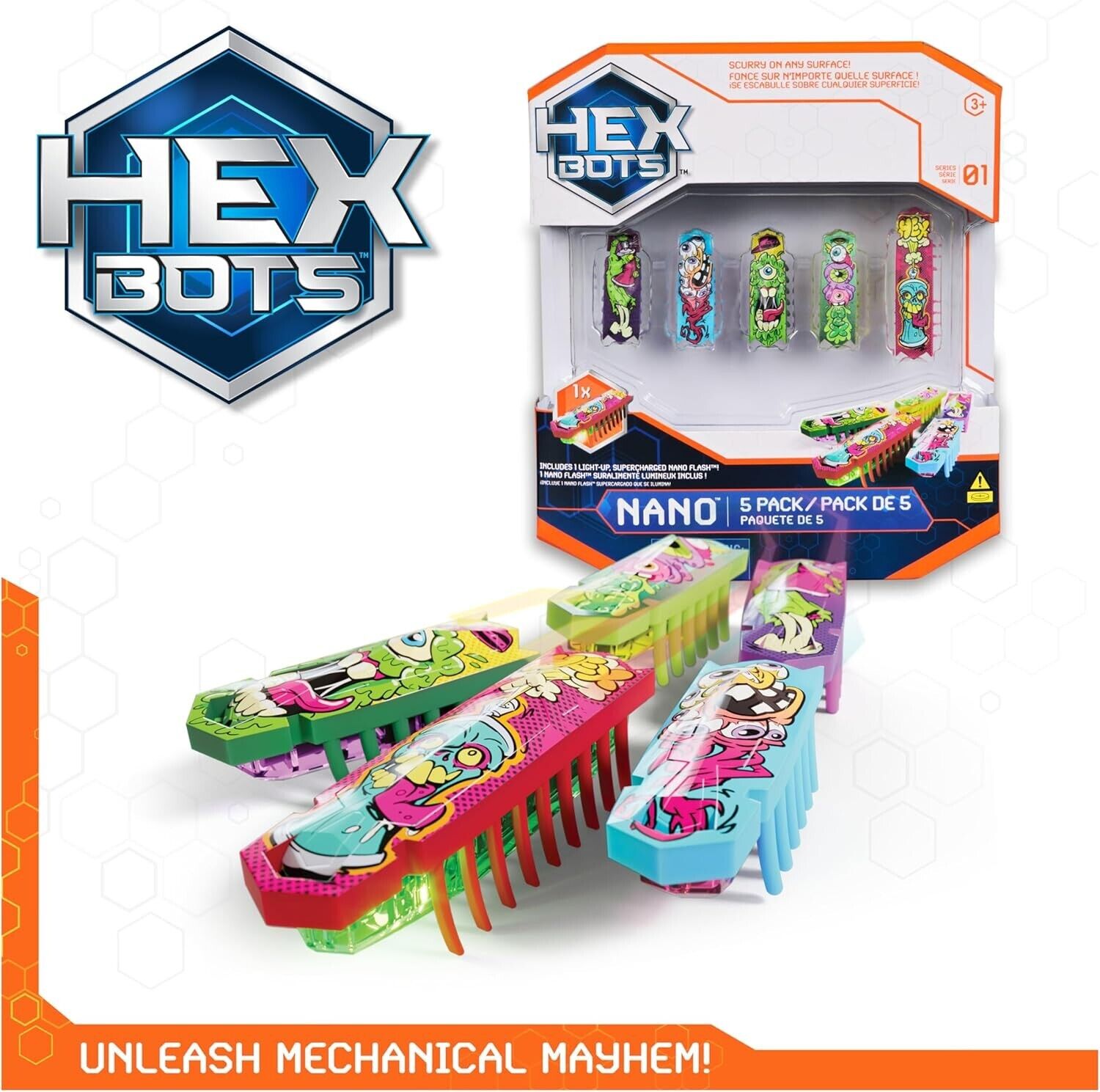 HEX BOTS Nano Flash 5 Pack - Series 1 (HEXBUG Refresh)