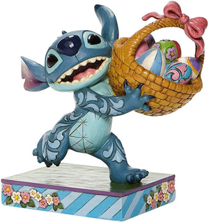 Disney Traditions Bizarre Bunny Stitch Figurine with Easter Basket - New in Box