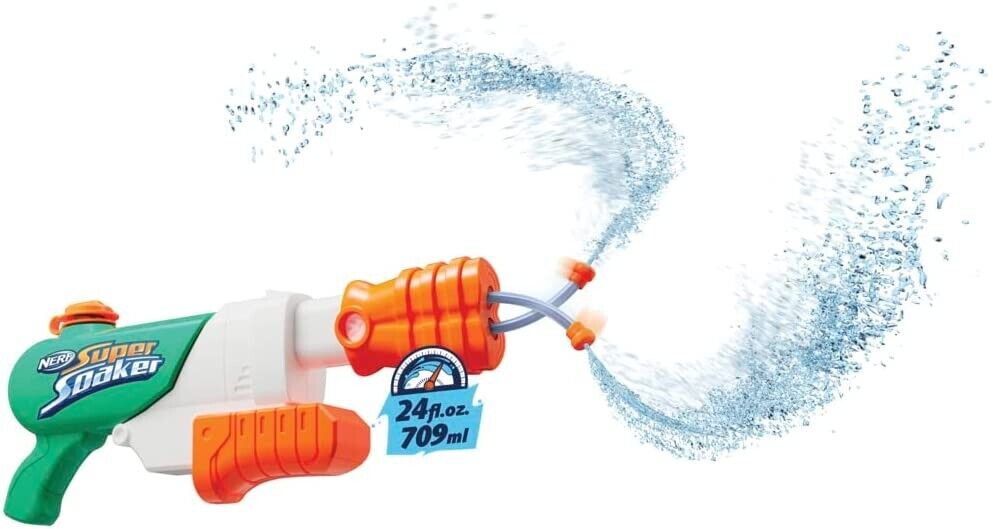 Nerf Super Soaker Hydro Frenzy Water Blaster, Wild 3-InCH Soaking Fun, Adjustabl