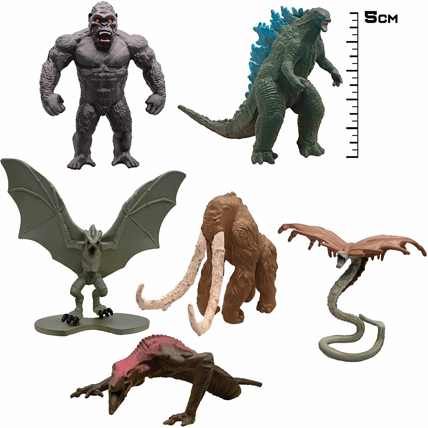Godzilla vs Kong Mini Monster 6 Figure Pack - Collectable 5cm Set - MonsterVerse