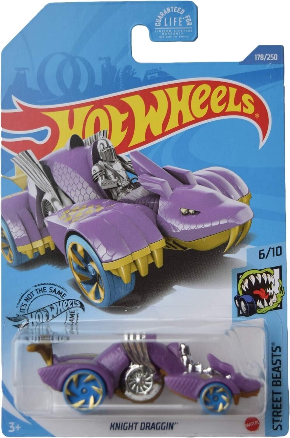 Hot Wheels 2020 Knight Draggin - Purple 178/250 Street Beasts 6/10