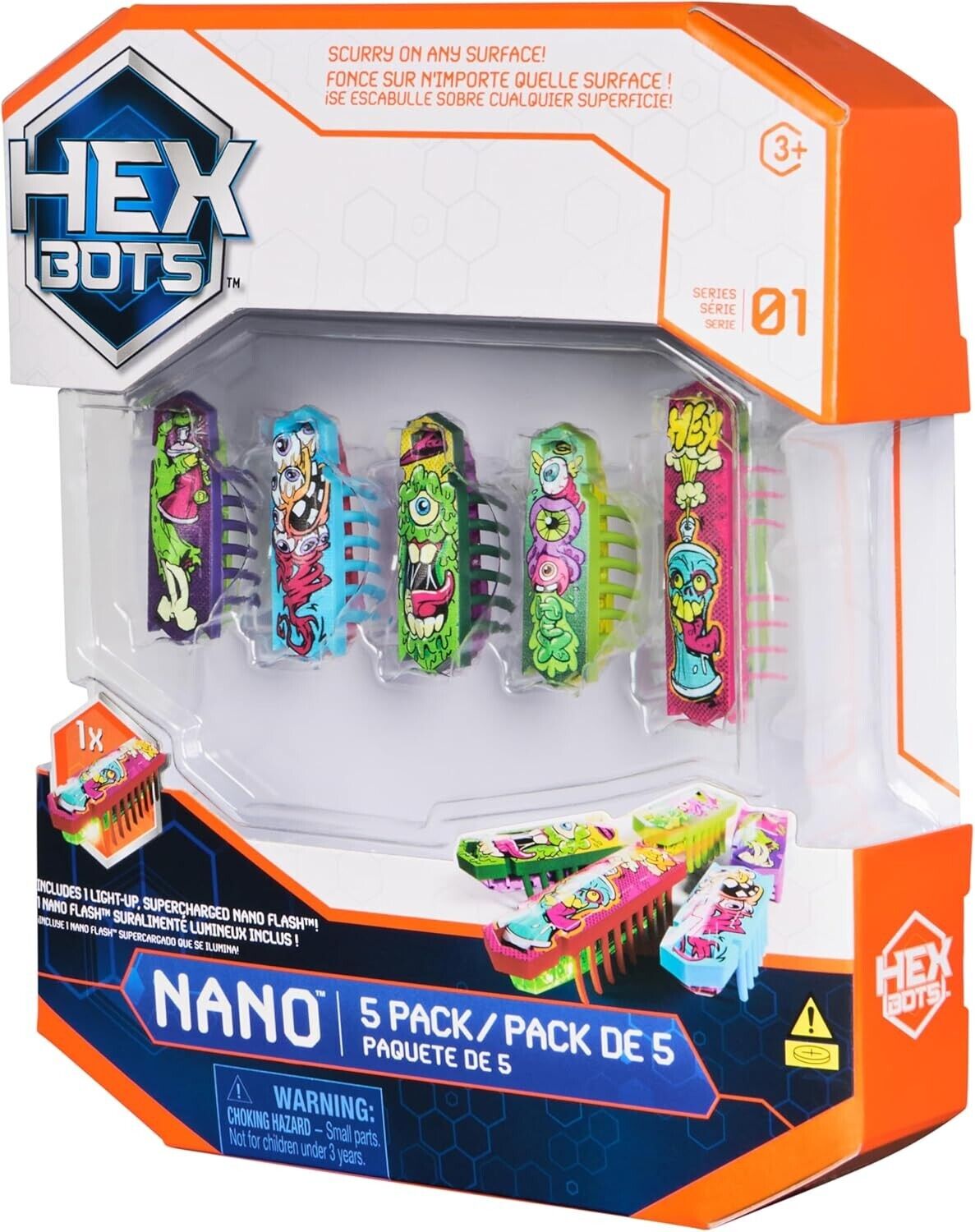 HEX BOTS Nano Flash 5 Pack - Series 1 (HEXBUG Refresh)