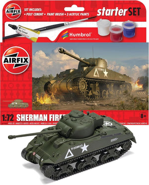 Airfix Starter Set - A55003 Sherman Firefly Model Building Kit - Plastic Model T