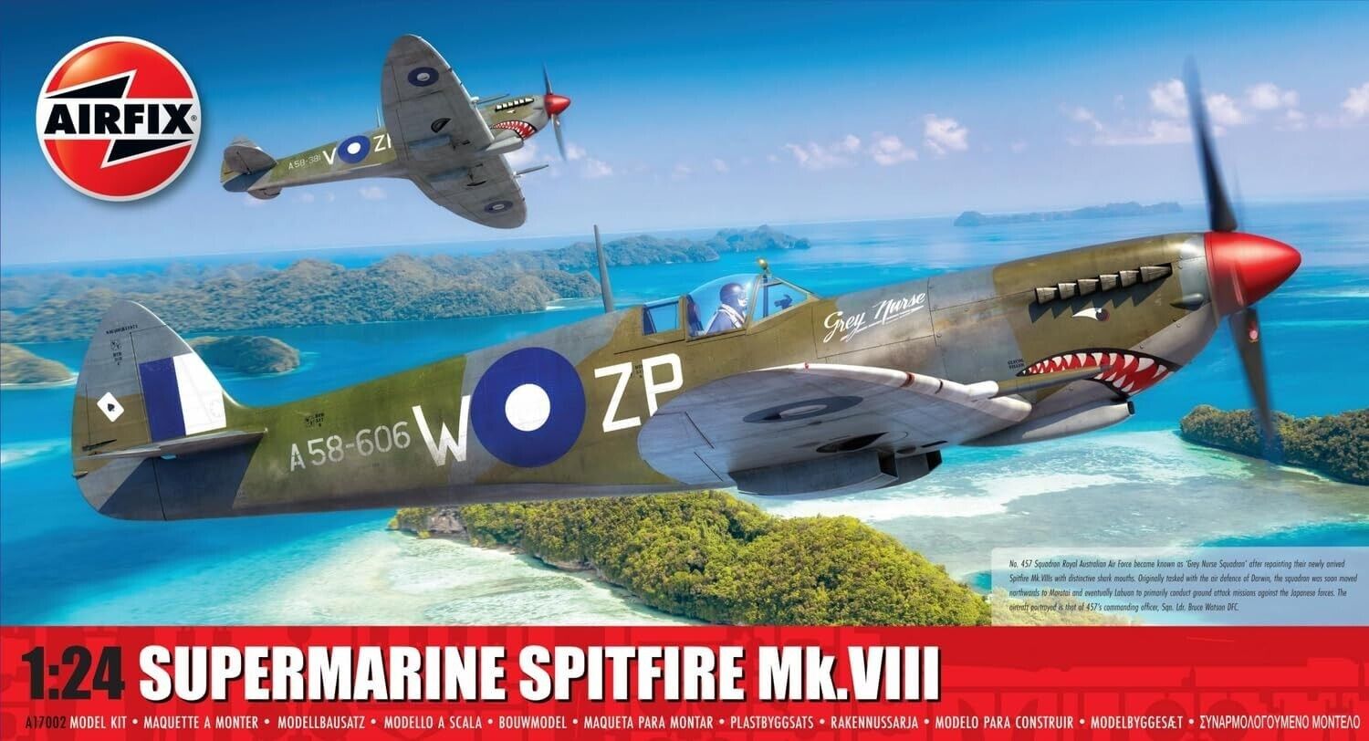 Airfix X17002 1/24 Australia Supermarine Spitfire Mk.8 Plastic Model