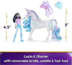 Unicorn Academy, Layla & Glacier Set with 2 Riding Accessories and Hair Styling