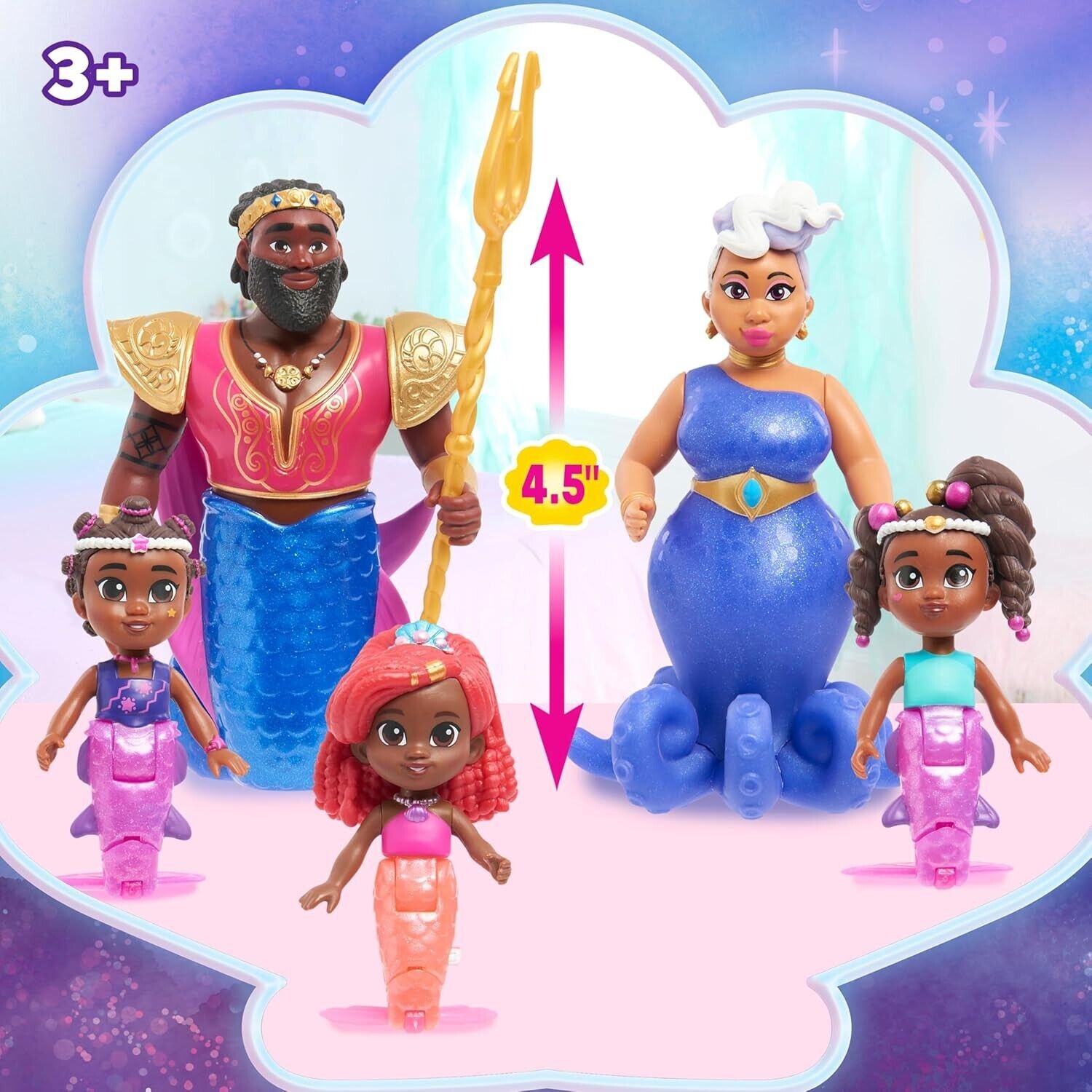 Just Play Ariel Jr Royal Family Figure Set, Kids Toys for Ages 3 Up