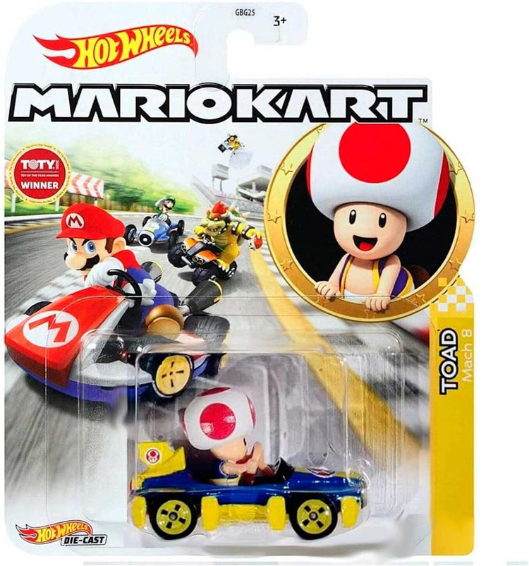 Hot Wheels Mario Kart Collectible Diecast Character Cars Figures Brand New 2023TOAD (MACH 8)