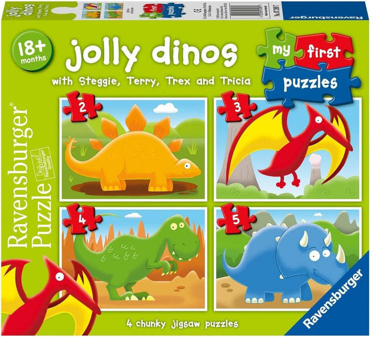 Ravensburger Jolly Dinosaurs My First Jigsaw Puzzles (2, 3, 4 and 5 Piece) Educa